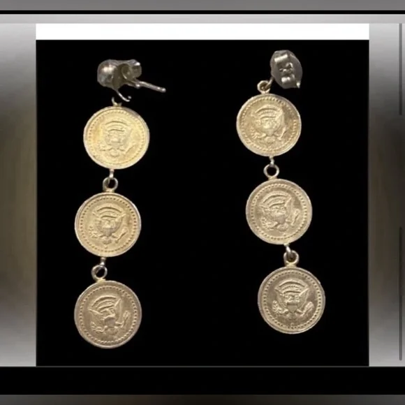 Vintage Sterling Silver Miniature US Coin Pierced Earrings #8181 - Picture 5 of 7